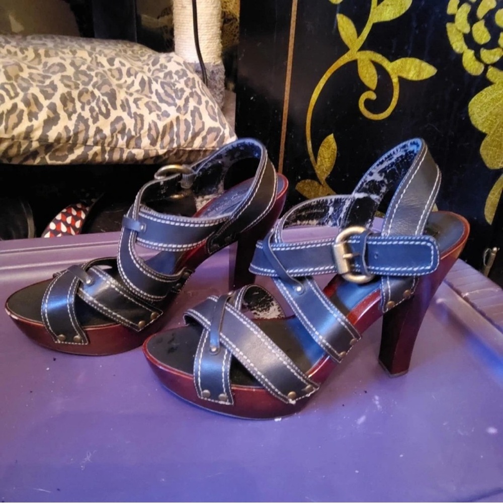 Steven By Steve Madden Black Strappy Heels with Buckle